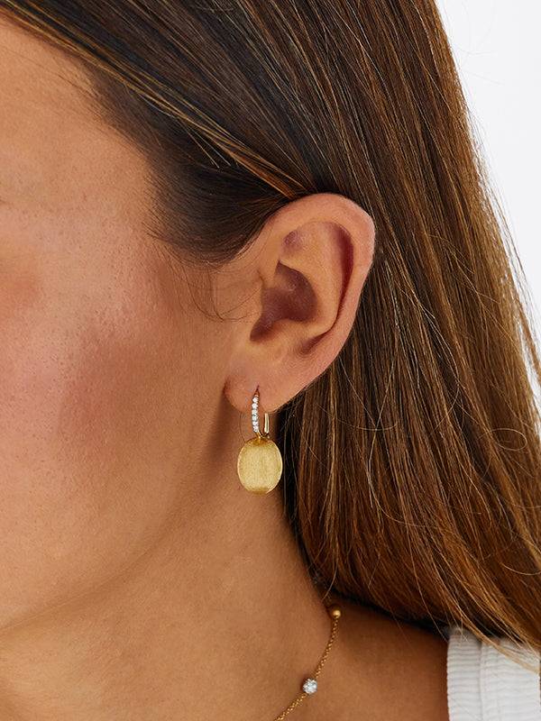 Nanis Orecchini "CILIEGINE" Con Boules Pendenti In Oro E Dettagli Di Diamant – Nanis Italian Jewels