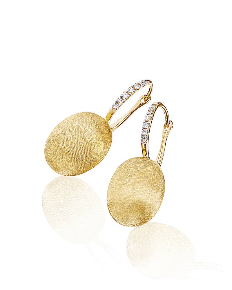 Nanis Orecchini "CILIEGINE" Con Boules Pendenti In Oro E Dettagli Di Diamant – Nanis Italian Jewels