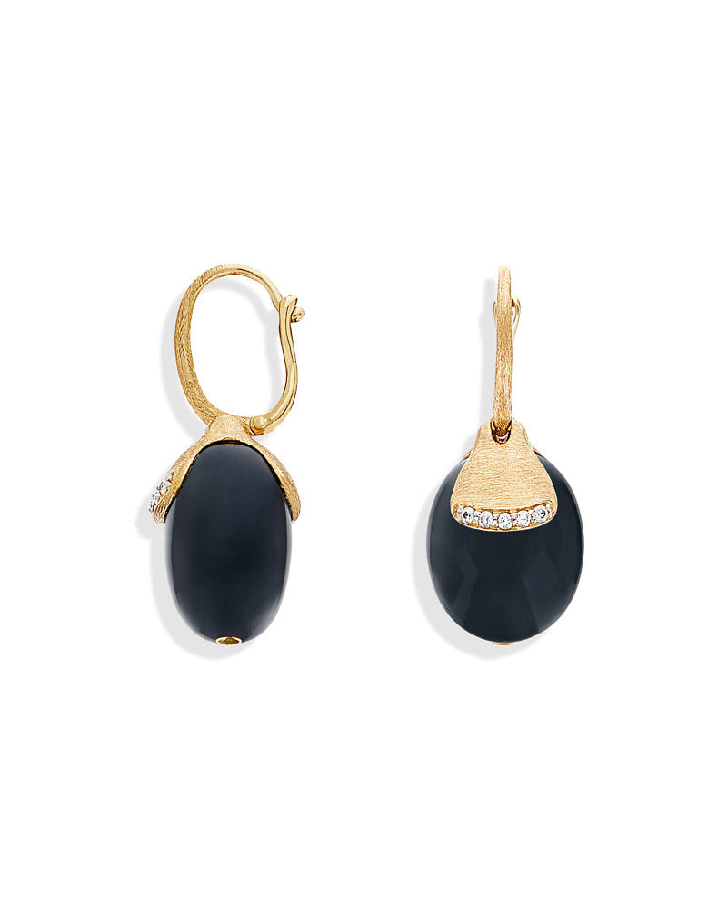 Nanis Orecchini CILIEGINE "DANCING MYSTERY BLACK" Pendenti Con Boules In Oro – Nanis Italian Jewels