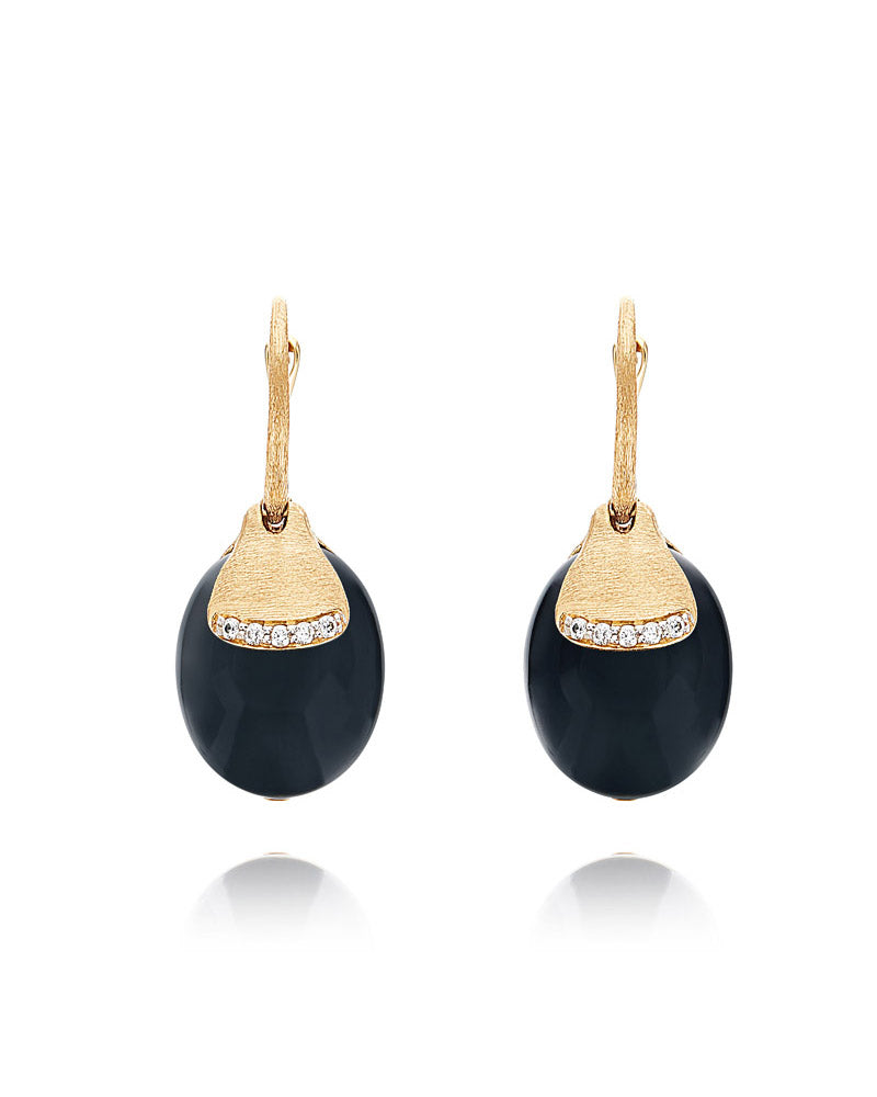 Nanis Orecchini CILIEGINE "DANCING MYSTERY BLACK" pendenti con boules in oro – Nanis Italian Jewels