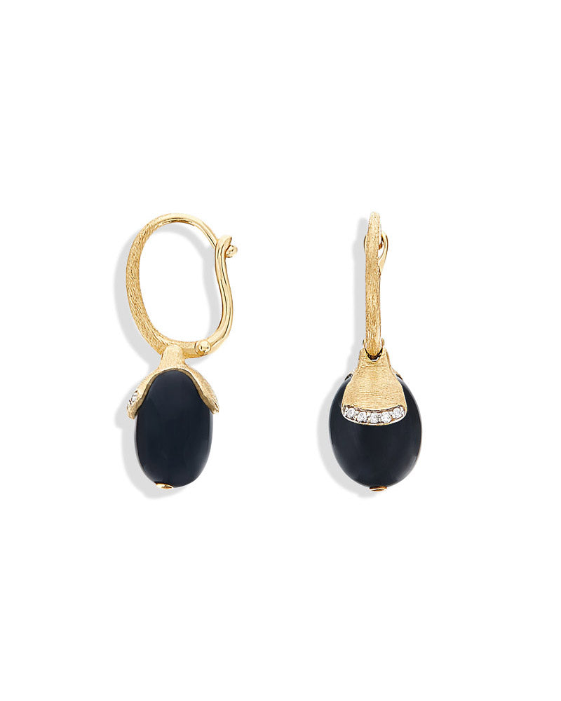 Nanis Orecchini CILIEGINE "DANCING MYSTERY BLACK" Pendenti Con Boules In Oro – Nanis Italian Jewels