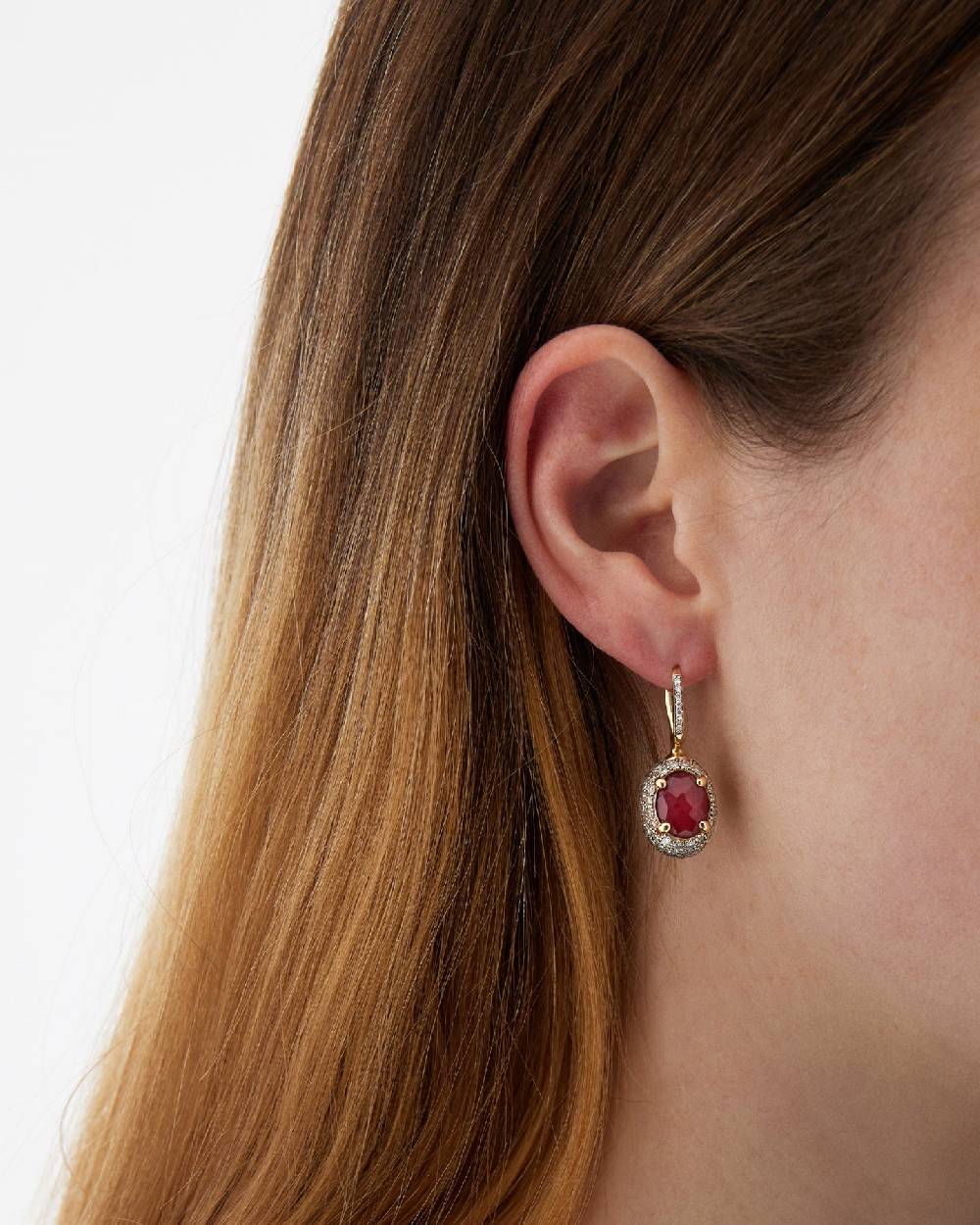 Nanis Orecchini CILIEGINE "DANCING REVERSE" Double Face In Oro, Rubini, Diam – Nanis Italian Jewels