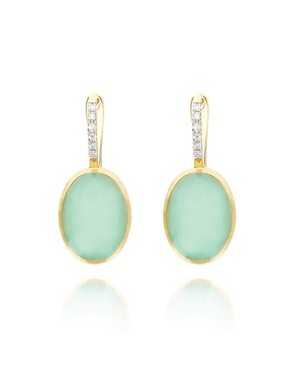 Nanis Orecchini Ciliegine Lattementa "Boules" in oro inciso, diamanti, crist – Nanis Italian Jewels