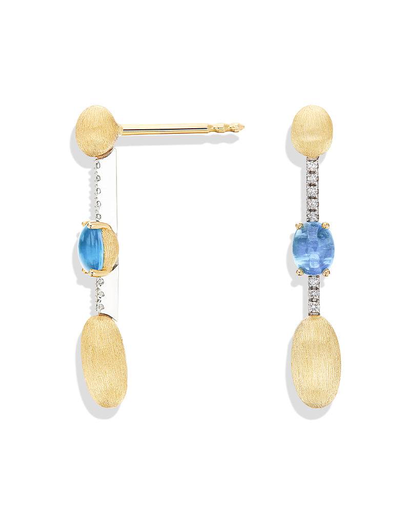 Nanis Orecchini "DANCING AZURE" Pendenti Con Boules In Oro, Barrette Di Diam – Nanis Italian Jewels