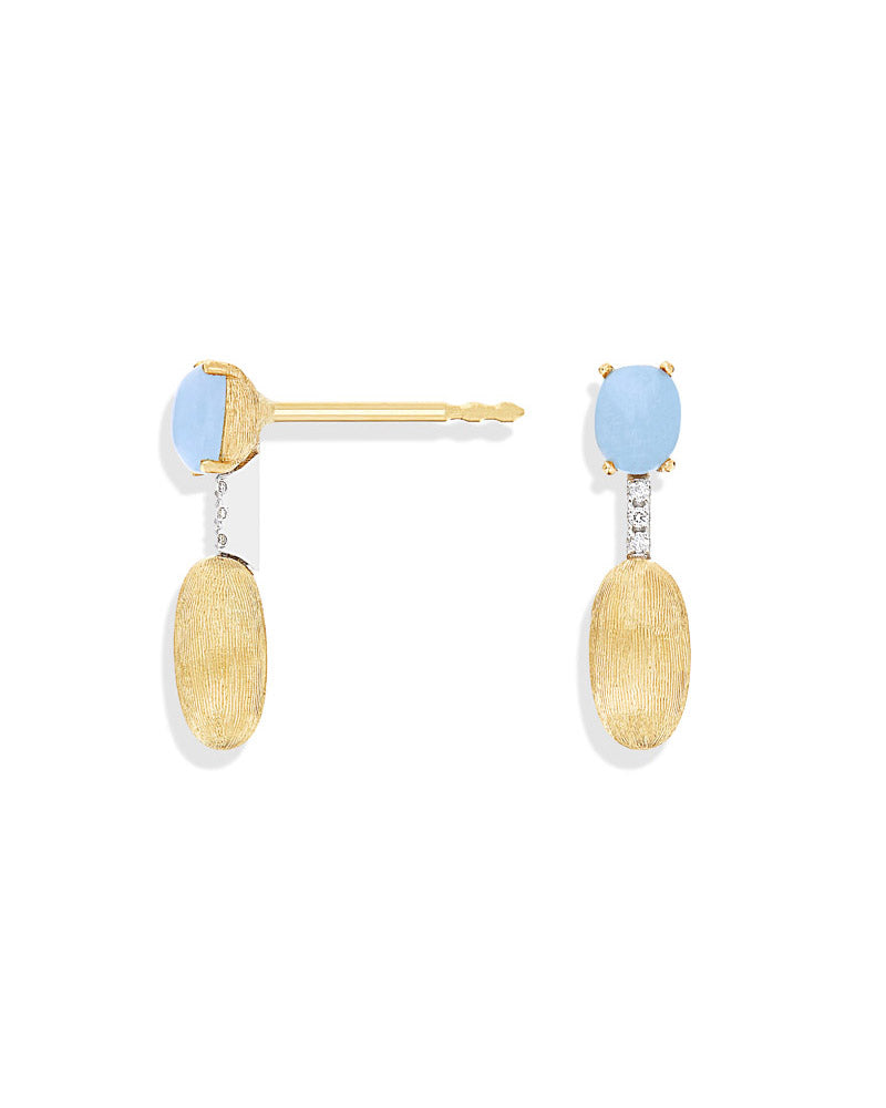 Nanis Orecchini "DANCING AZURE" Pendenti Con Boules In Oro, Diamanti E Acqua – Nanis Italian Jewels