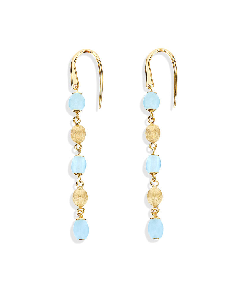 Nanis Orecchini "DANCING AZURE" Pendenti In Oro E Acquamarina – Nanis Italian Jewels