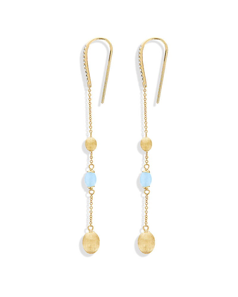 Nanis Orecchini "DANCING AZURE" Pendenti Per Tutti I Giorni In Oro E Acquama – Nanis Italian Jewels