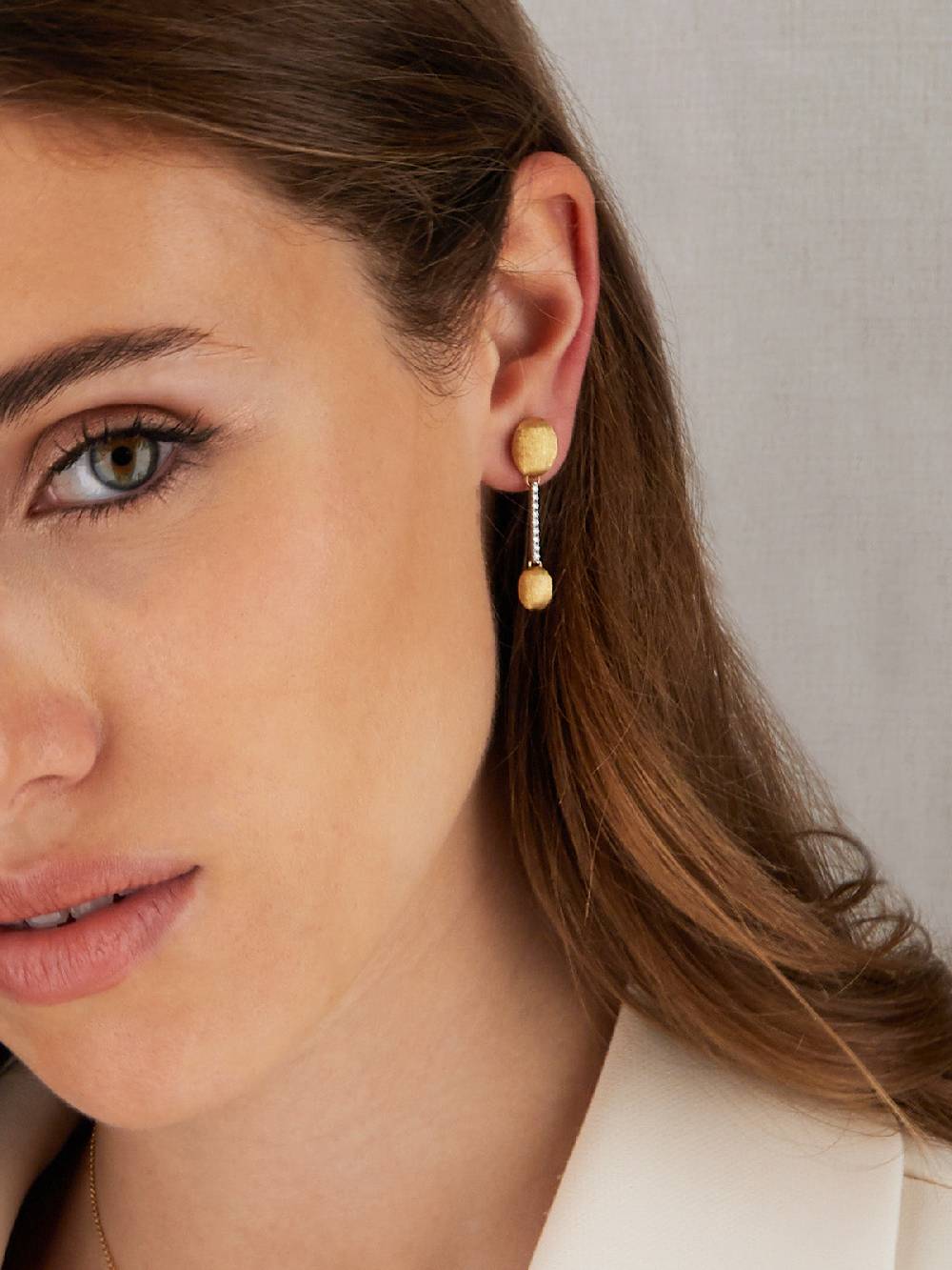 Nanis Orecchini "DANCING ÉLITE" Con Eleganti Boules Pendenti In Oro E Barret – Nanis Italian Jewels