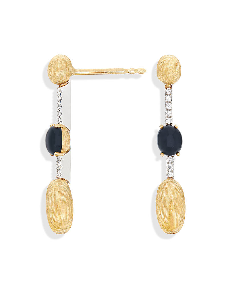 Nanis Orecchini "DANCING MYSTERY BLACK" Pendenti In Oro, Diamanti E Onice Ne – Nanis Italian Jewels