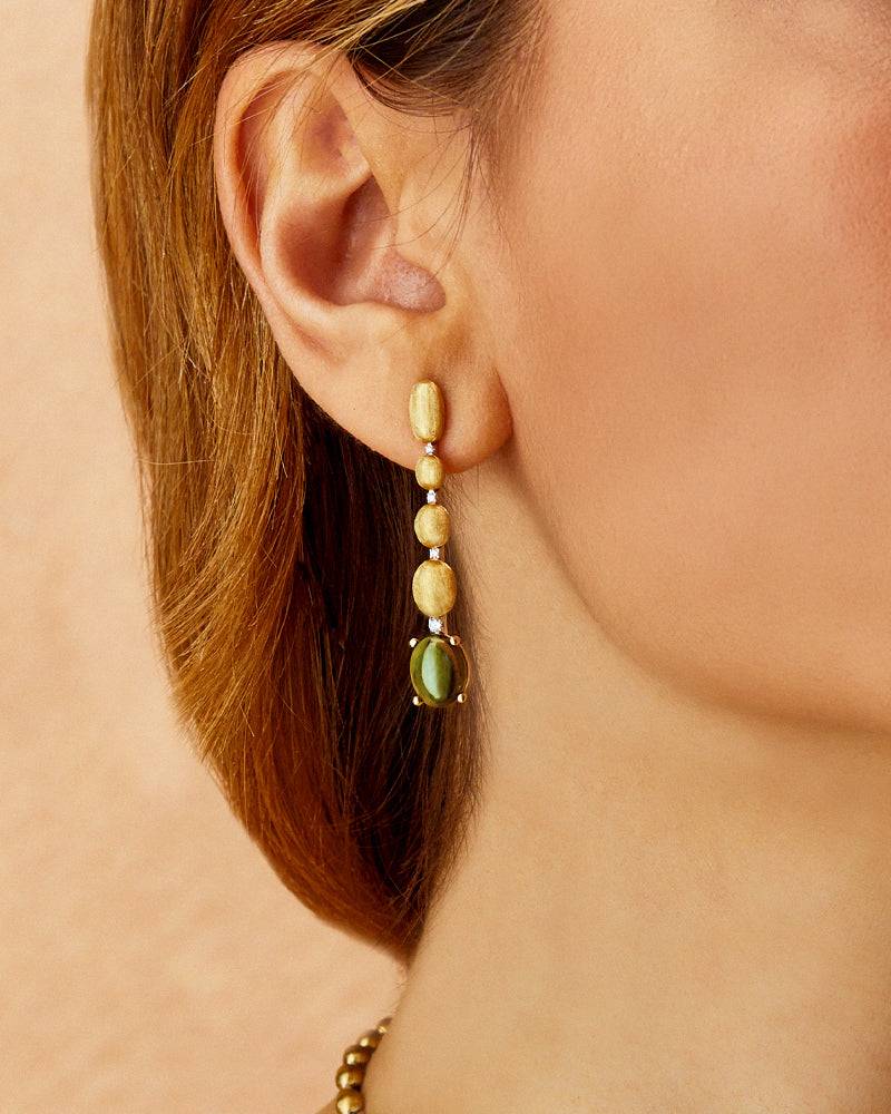 Nanis Orecchini "DANCING TOURMALINES" Con Boules Pendenti In Oro, Diamanti E – Nanis Italian Jewels