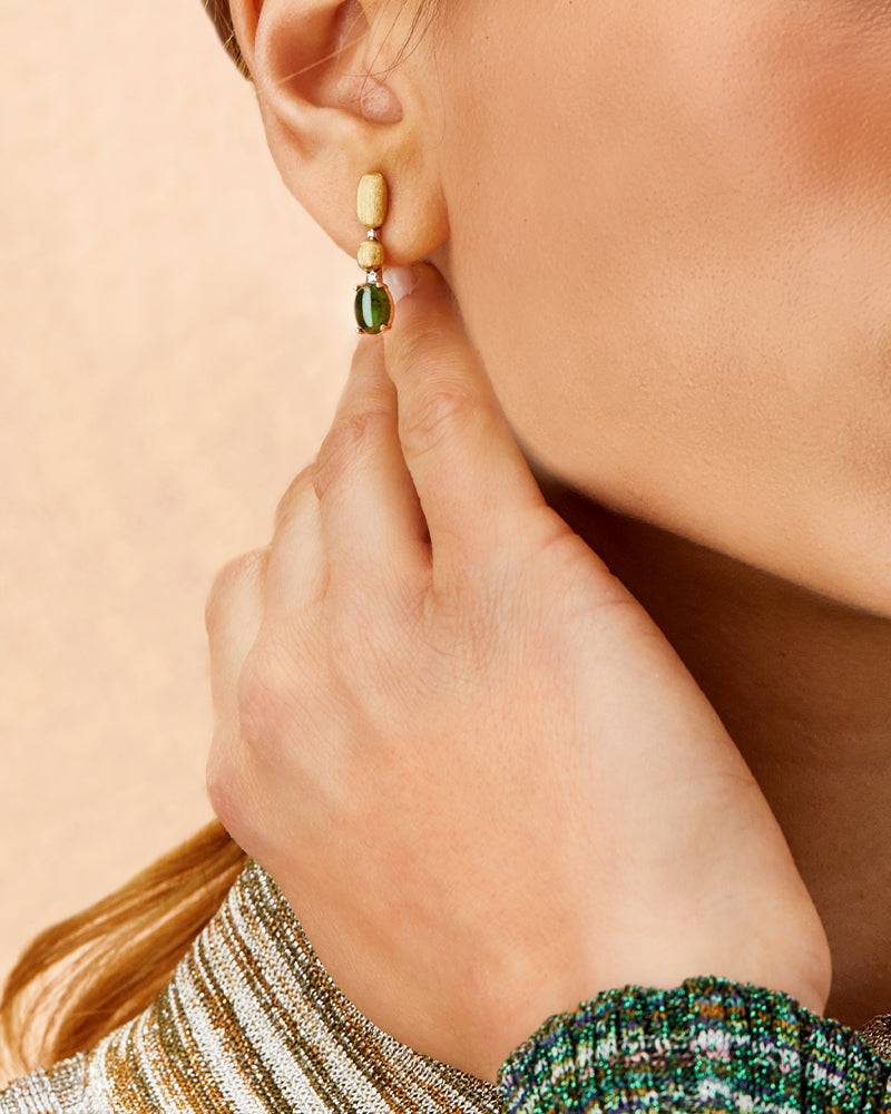 Nanis Orecchini "DANCING TOURMALINES" Con Boules Pendenti In Oro, Diamanti E – Nanis Italian Jewels