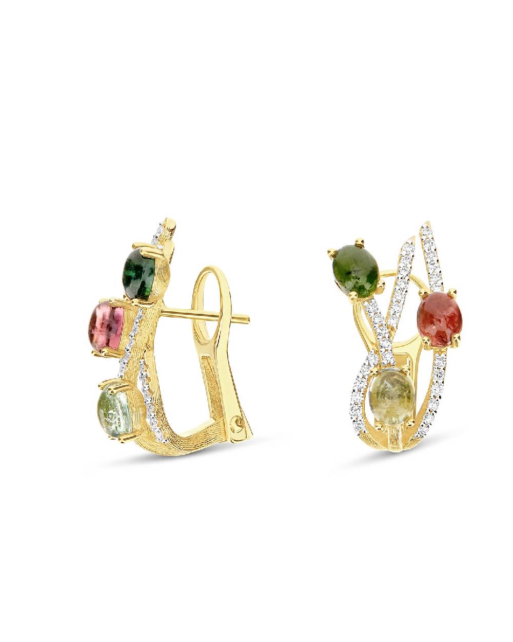 Nanis Orecchini "DANCING TOURMALINES" In Oro E Tormaline Colorate – Nanis Italian Jewels