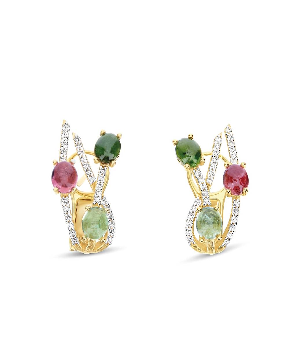 Nanis Orecchini "DANCING TOURMALINES" in oro e tormaline colorate – Nanis Italian Jewels