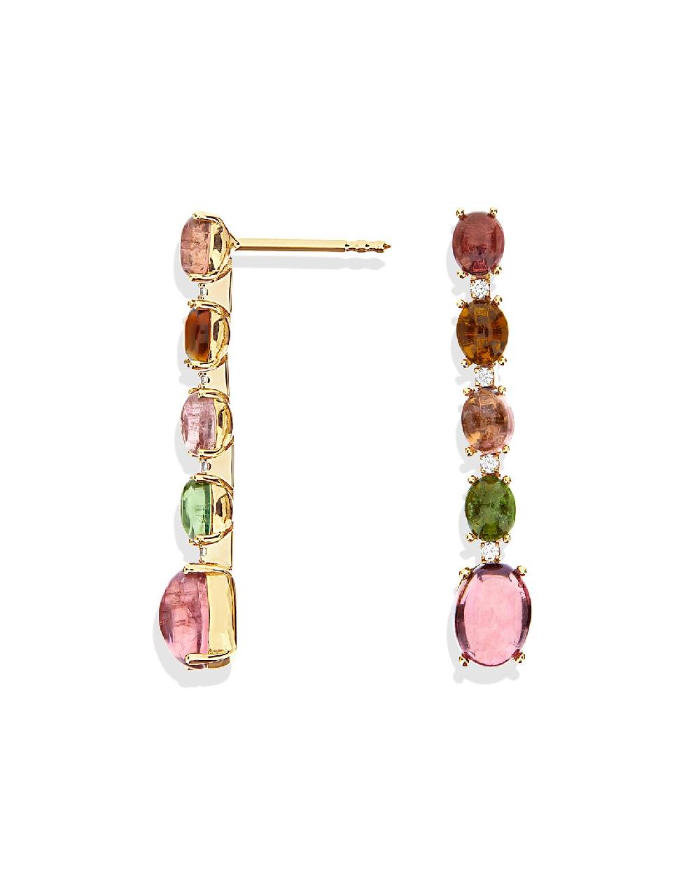 Nanis Orecchini "DANCING TOURMALINES" Pendenti In Oro, Diamanti E Tormaline – Nanis Italian Jewels