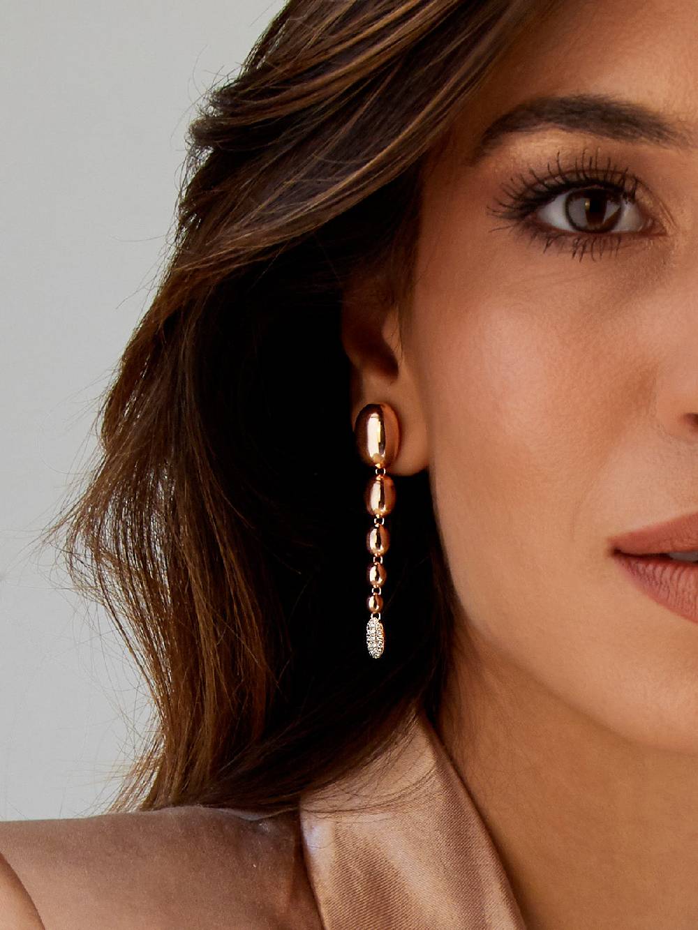 Nanis Orecchini "IVY" Pendenti Con Boules Degradé In Oro Rosa E Diamanti – Nanis Italian Jewels