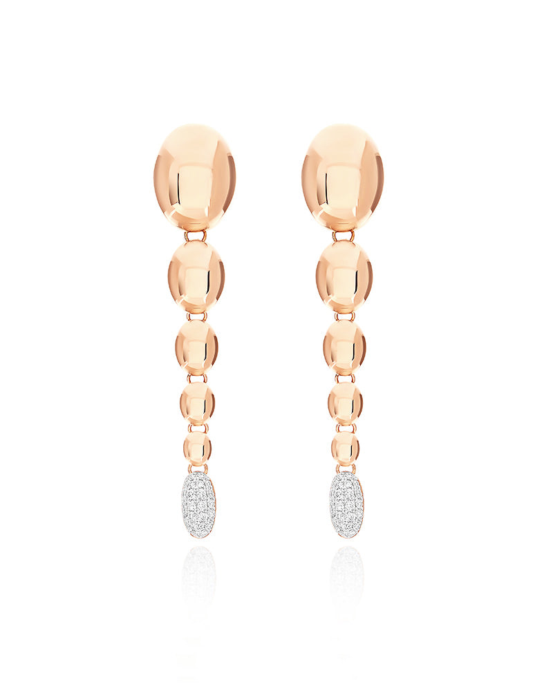 Nanis Orecchini "IVY" pendenti con boules degradé in oro rosa e diamanti – Nanis Italian Jewels