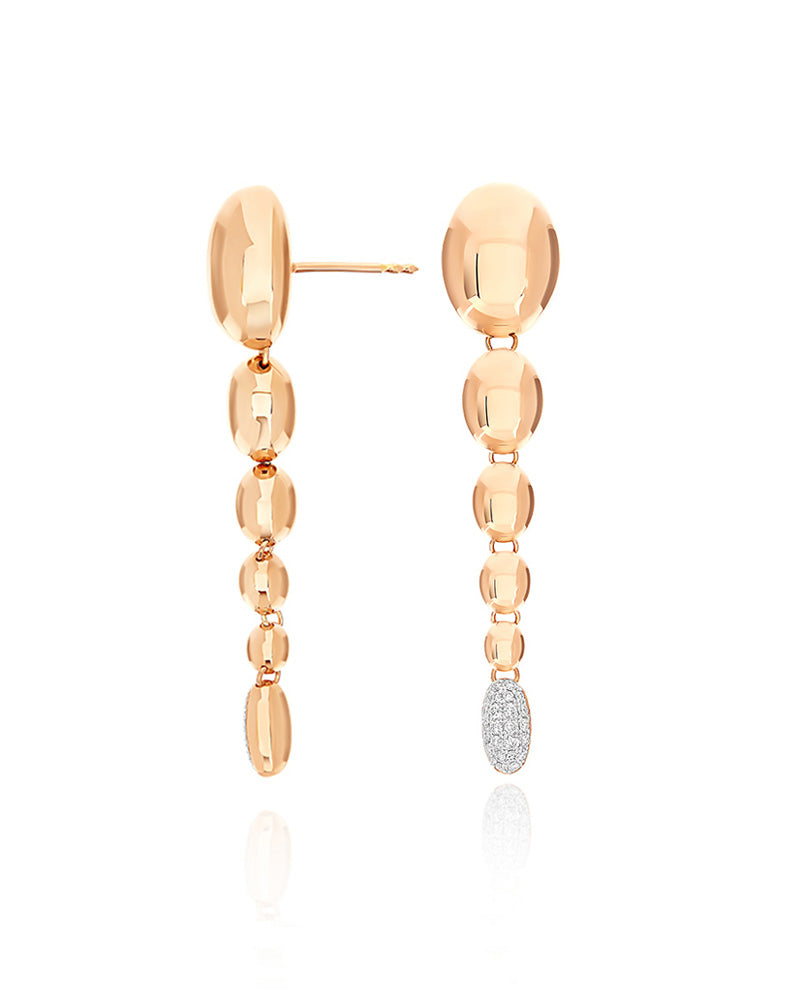 Nanis Orecchini "IVY" Pendenti Con Boules Degradé In Oro Rosa E Diamanti – Nanis Italian Jewels