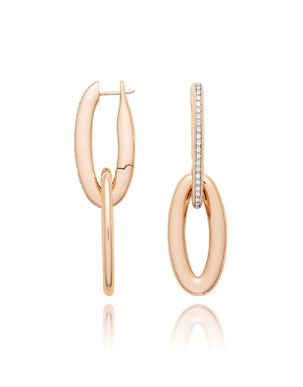 Nanis Orecchini "LIBERA ICON" Ovali In Oro Rosa E Diamanti – Nanis Italian Jewels