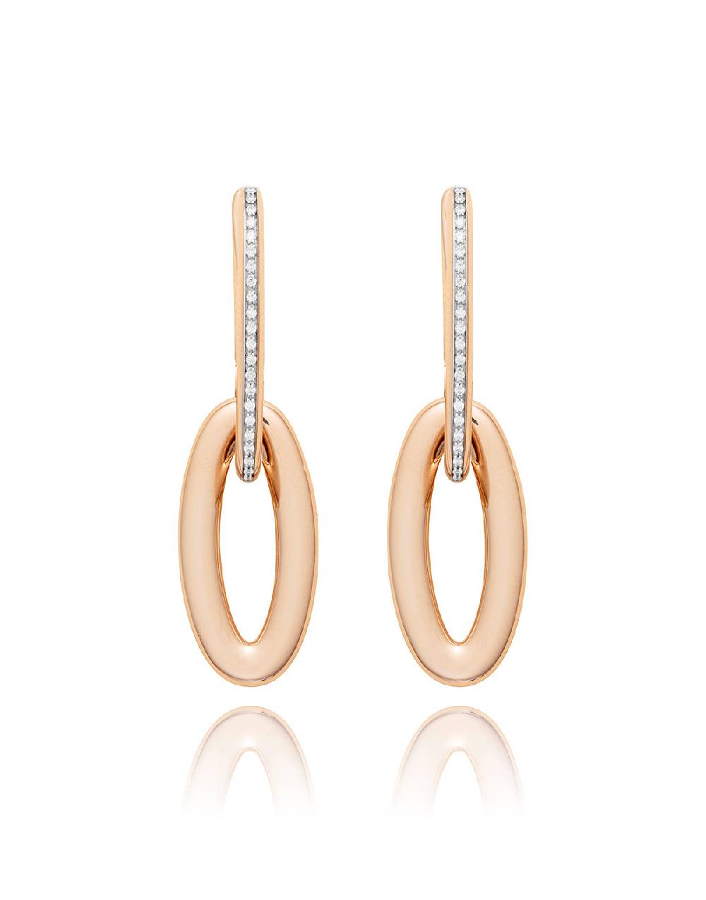 Nanis Orecchini "LIBERA ICON" ovali in oro rosa e diamanti – Nanis Italian Jewels