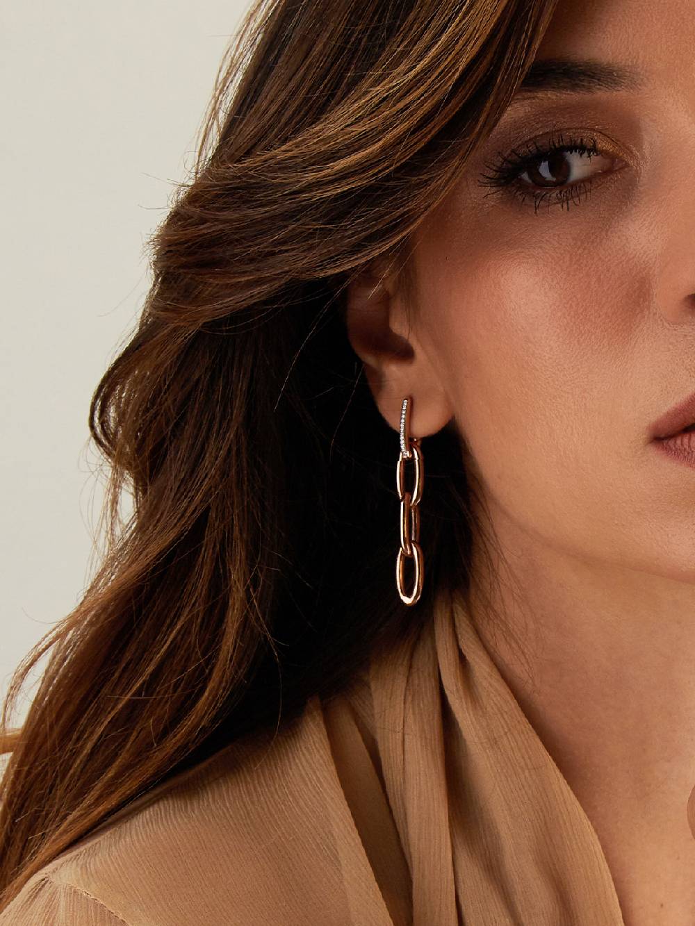 Nanis Orecchini "LIBERA SOUL" Pendenti Con Triplo Elemento In Oro Rosa E Dia – Nanis Italian Jewels