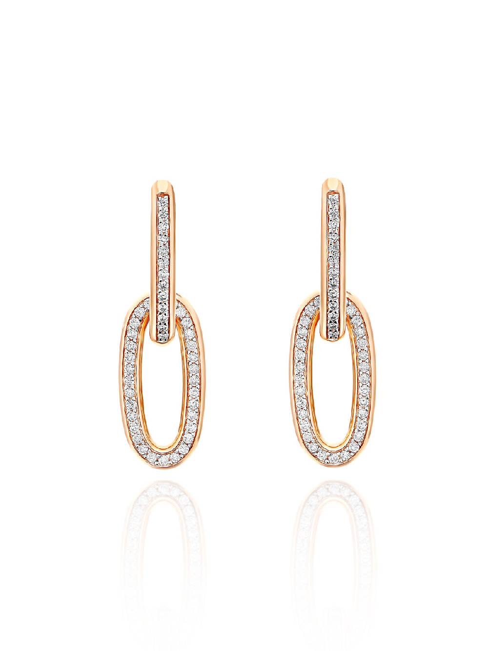 Nanis Orecchini "libera soul" pendenti in oro rosa e diamanti – Nanis Italian Jewels