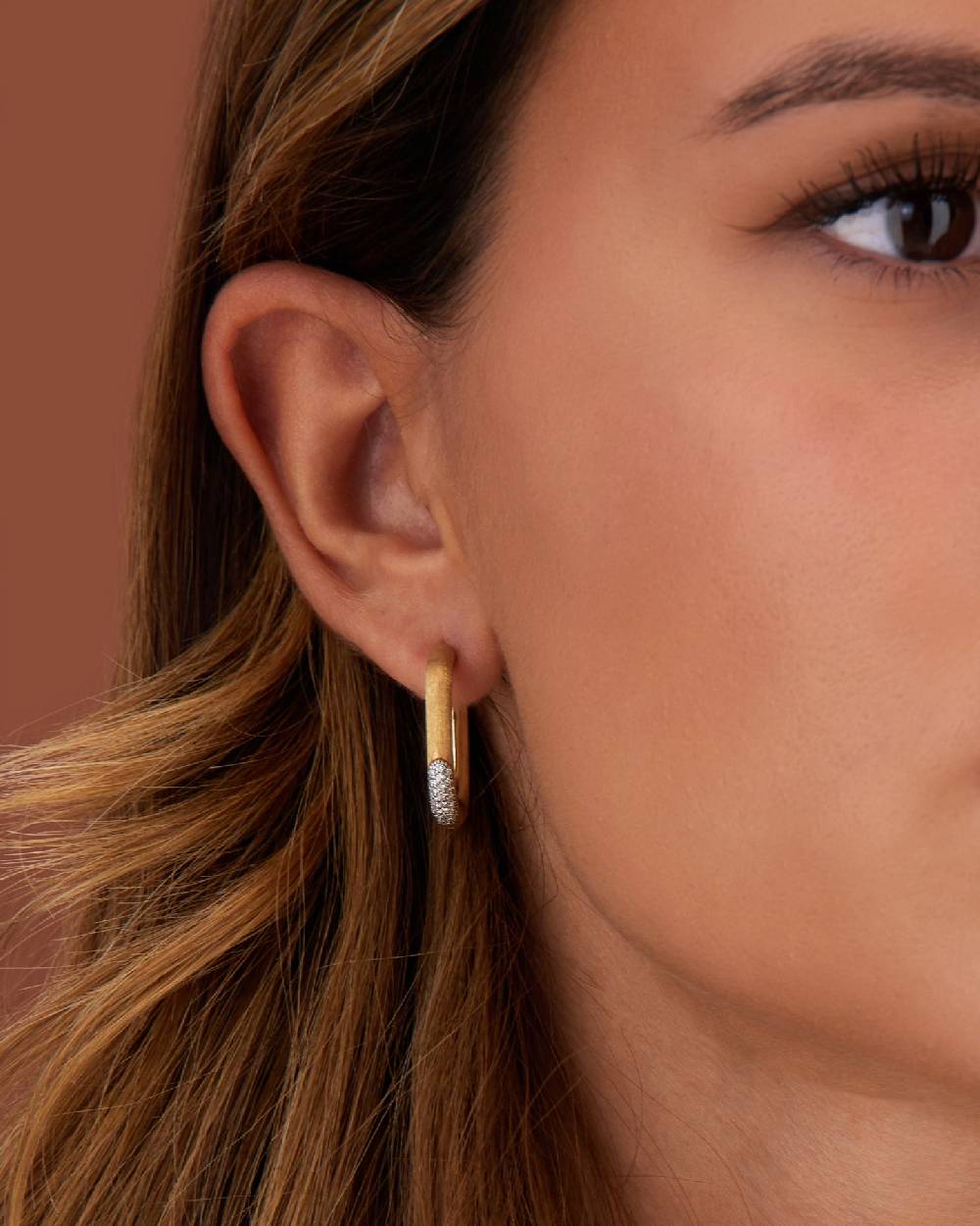 Nanis Orecchini "LIBERA" Squadrati In Oro E Diamanti (grandi) – Nanis Italian Jewels