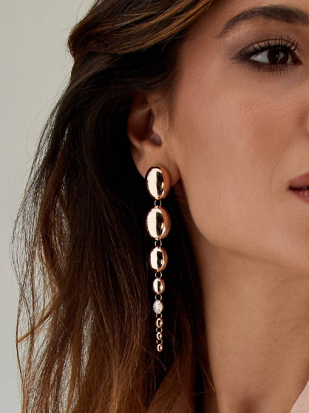 Nanis Orecchini "NUVOLE" Pendenti Con Boules Degradé In Oro Rosa E Diamanti – Nanis Italian Jewels