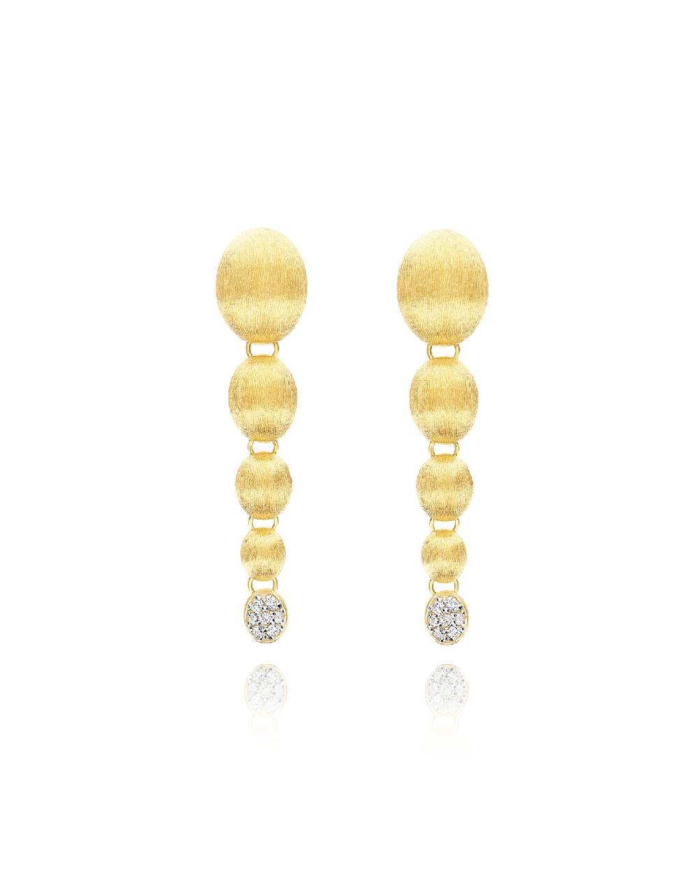 Nanis orecchini "nuvolette" pendenti con boules degradè in oro e diamanti – Nanis Italian Jewels