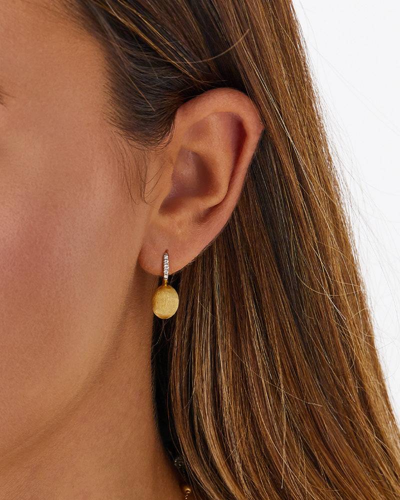 Nanis Orecchino "CILIEGINA" Con Boule Pendente In Oro E Dettagli Di Diamanti – Nanis Italian Jewels