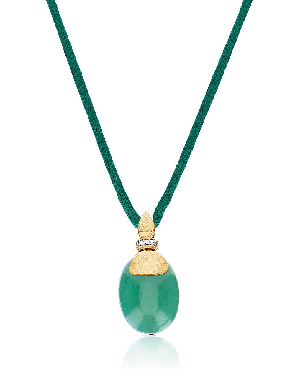Nanis Pendente "AMAZZONIA" in oro, diamanti e avventurina verde (grande) – Nanis Italian Jewels