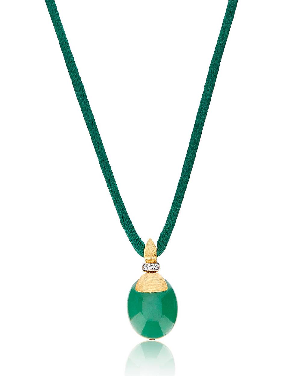 Nanis Pendente "AMAZZONIA" in oro, diamanti e avventurina verde (medio) – Nanis Italian Jewels
