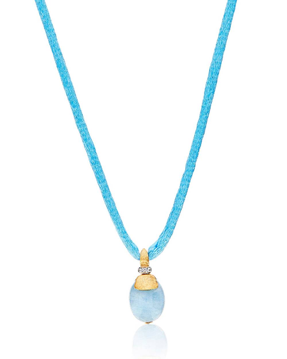 Nanis Pendente "AZURE" in oro, diamanti e acquamarina milk (piccolo) – Nanis Italian Jewels