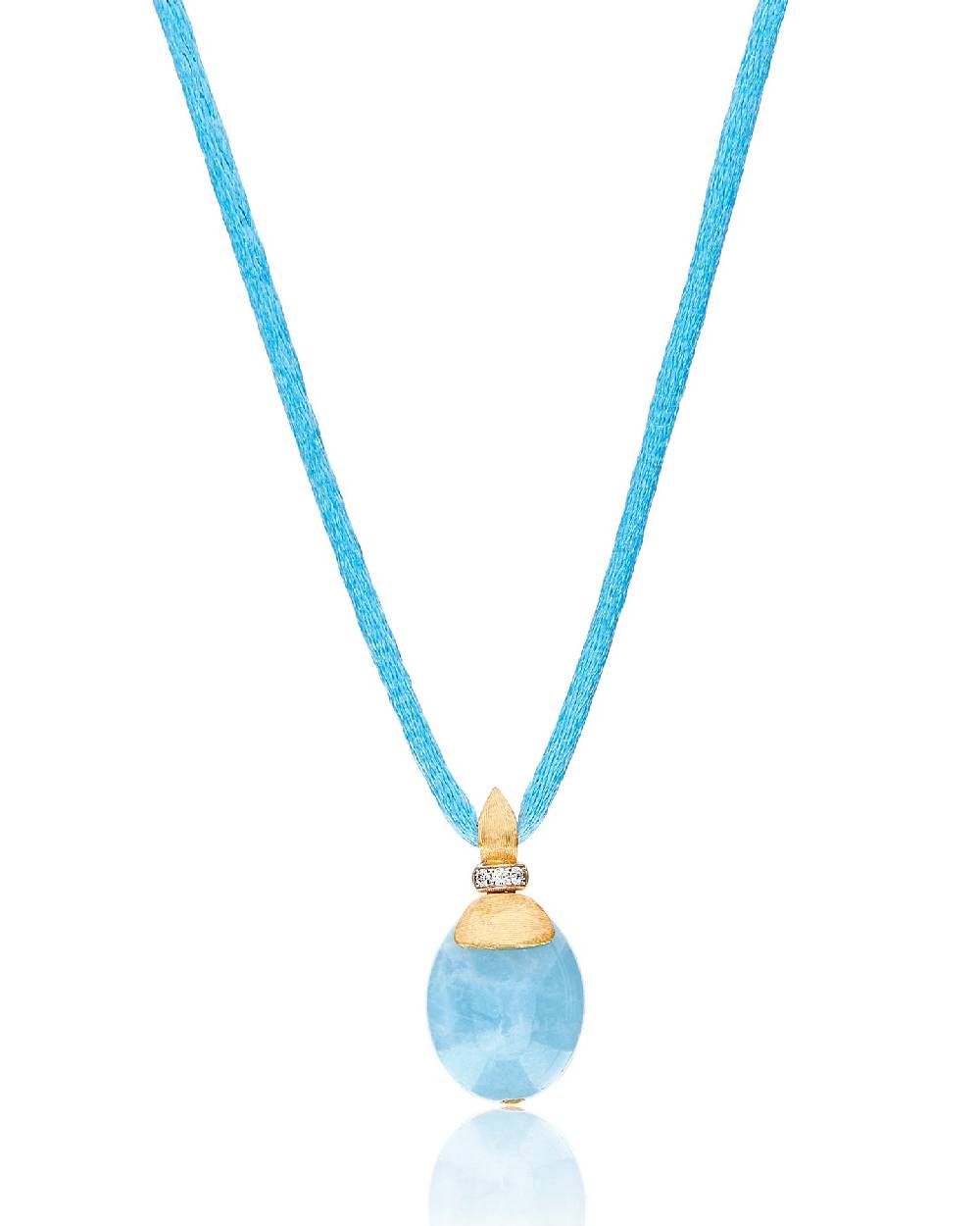 Nanis Pendente "AZURE" in oro, diamanti e acquamarina milk (grande) – Nanis Italian Jewels