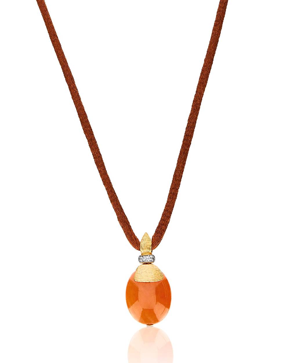 Nanis Pendente "PETRA" in oro, diamanti e avventurina arancione (medio) – Nanis Italian Jewels
