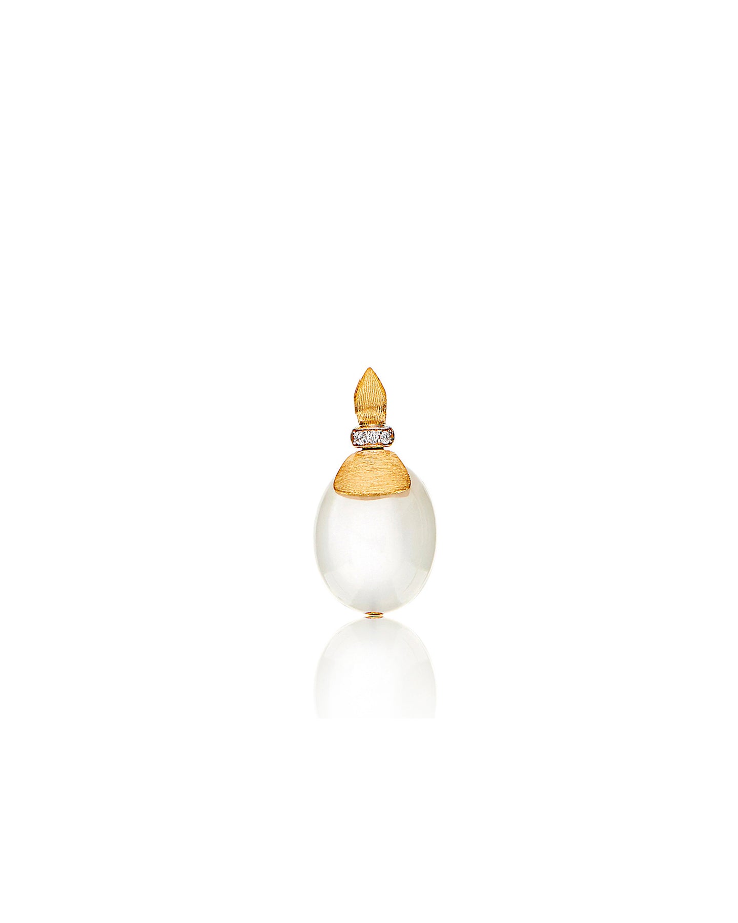 Nanis Pendente "WHITE DESERT" In Oro, Diamanti E Pietra Di Luna (medio) – Nanis Italian Jewels