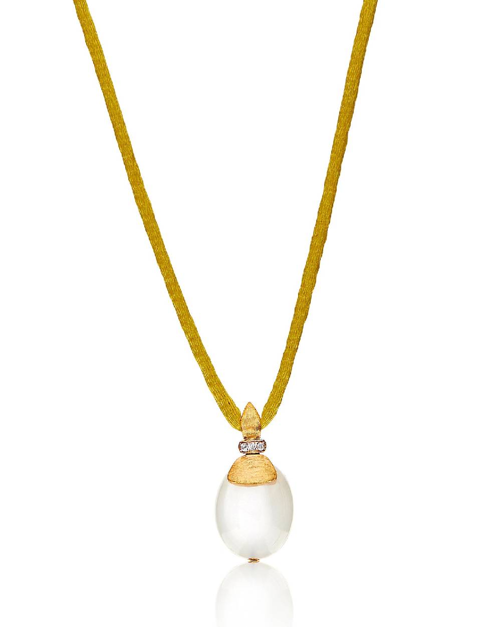 Nanis Pendente "WHITE DESERT" in oro, diamanti e pietra di luna (medio) – Nanis Italian Jewels