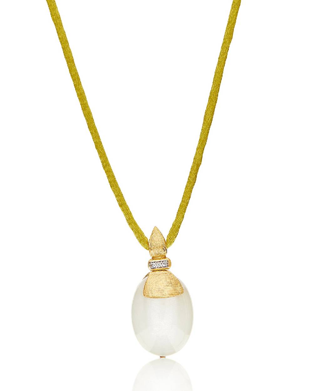 Nanis Pendente "WHITE DESERT" in oro, diamanti e pietra di luna (grande) – Nanis Italian Jewels