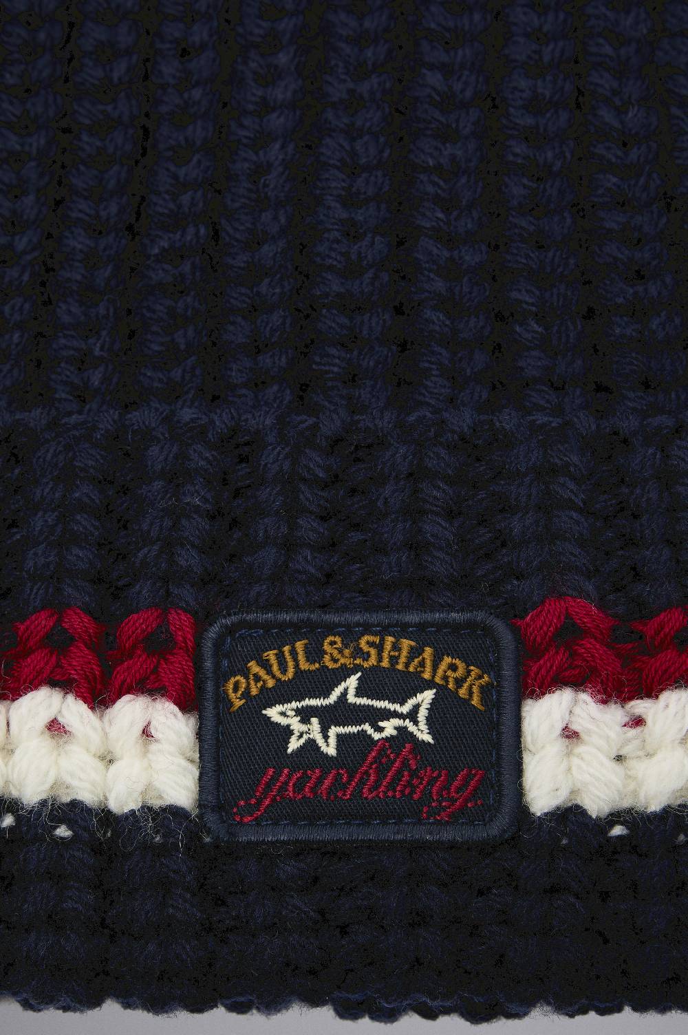 Paul & Shark Berretto In Lana A Coste Con Badge Iconico Paul & Shark