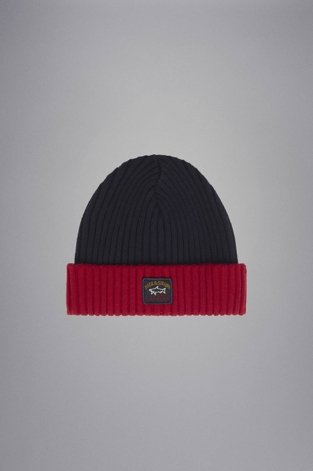 Paul & Shark Berretto in lana a coste con badge iconico Paul & Shark