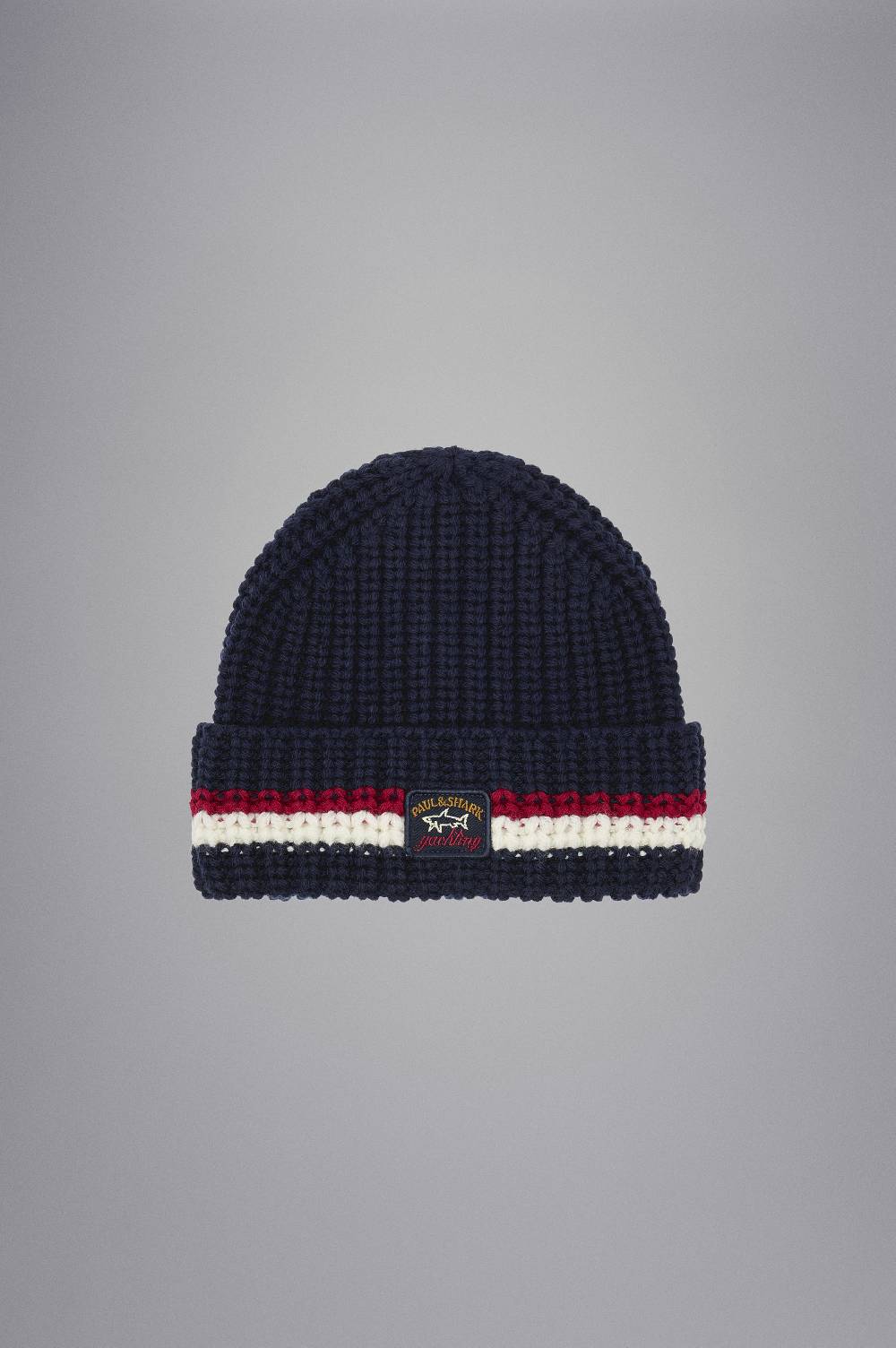 Paul & Shark Berretto in lana a coste con badge iconico Paul & Shark