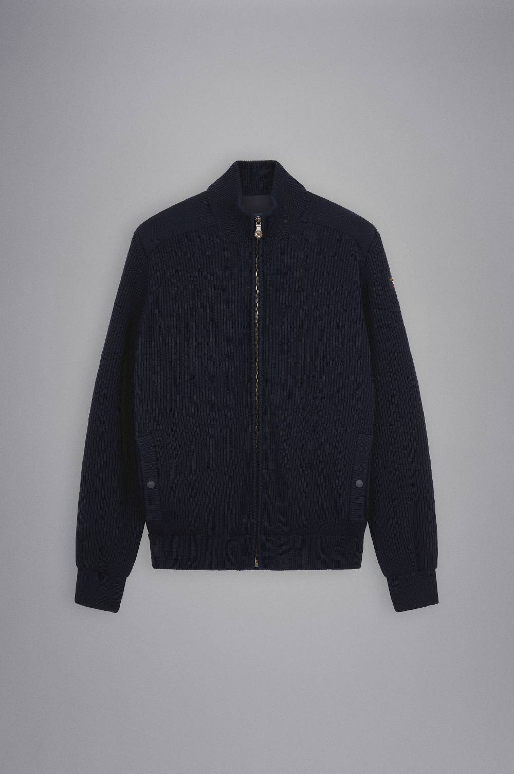 Paul & Shark Cardigan In Lana Con Zip E Badge Iconico Paul & Shark