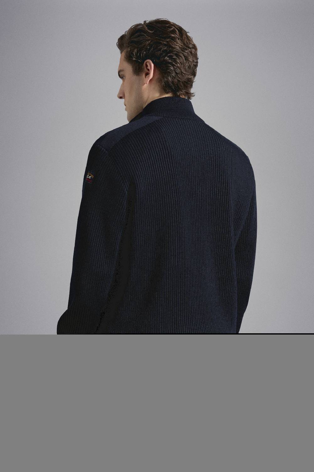 Paul & Shark Cardigan In Lana Con Zip E Badge Iconico Paul & Shark