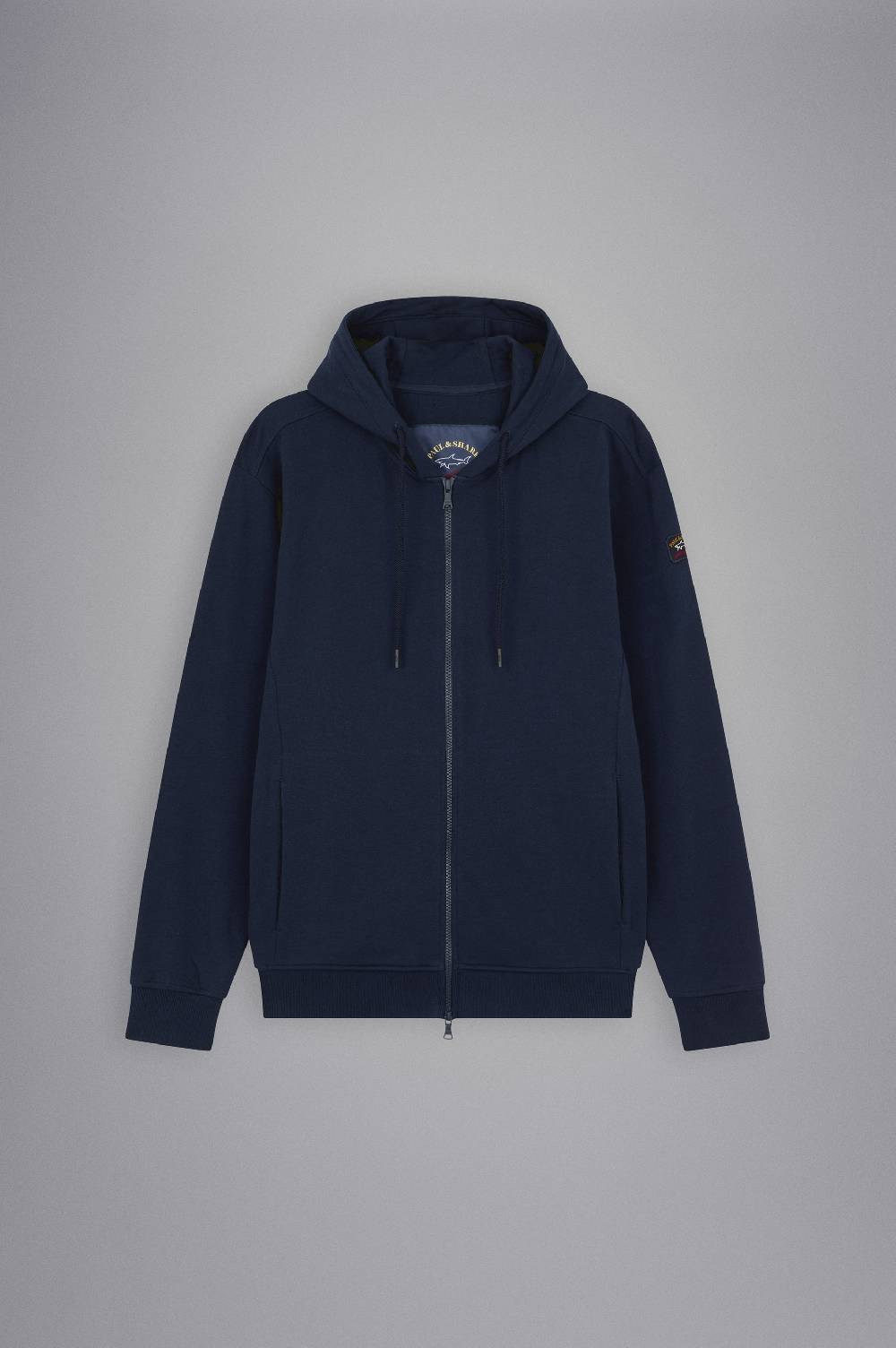 Paul & Shark Felpa Con Zip In Cotone Con Badge Iconico Paul & Shark