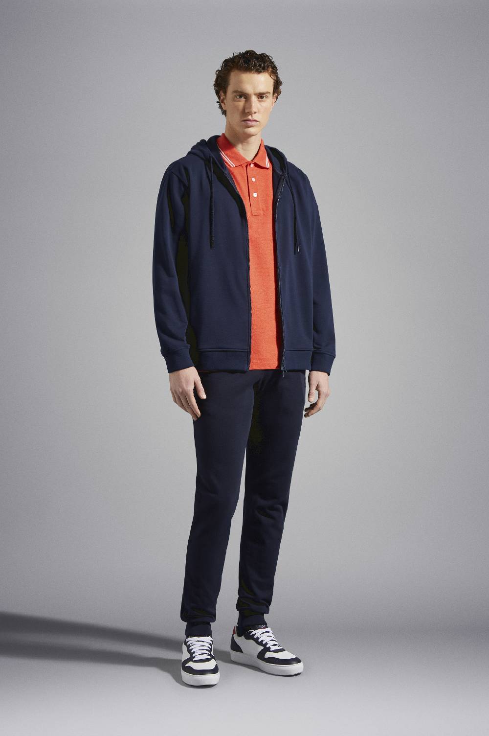 Paul & Shark Felpa Con Zip In Cotone Con Badge Iconico Paul & Shark