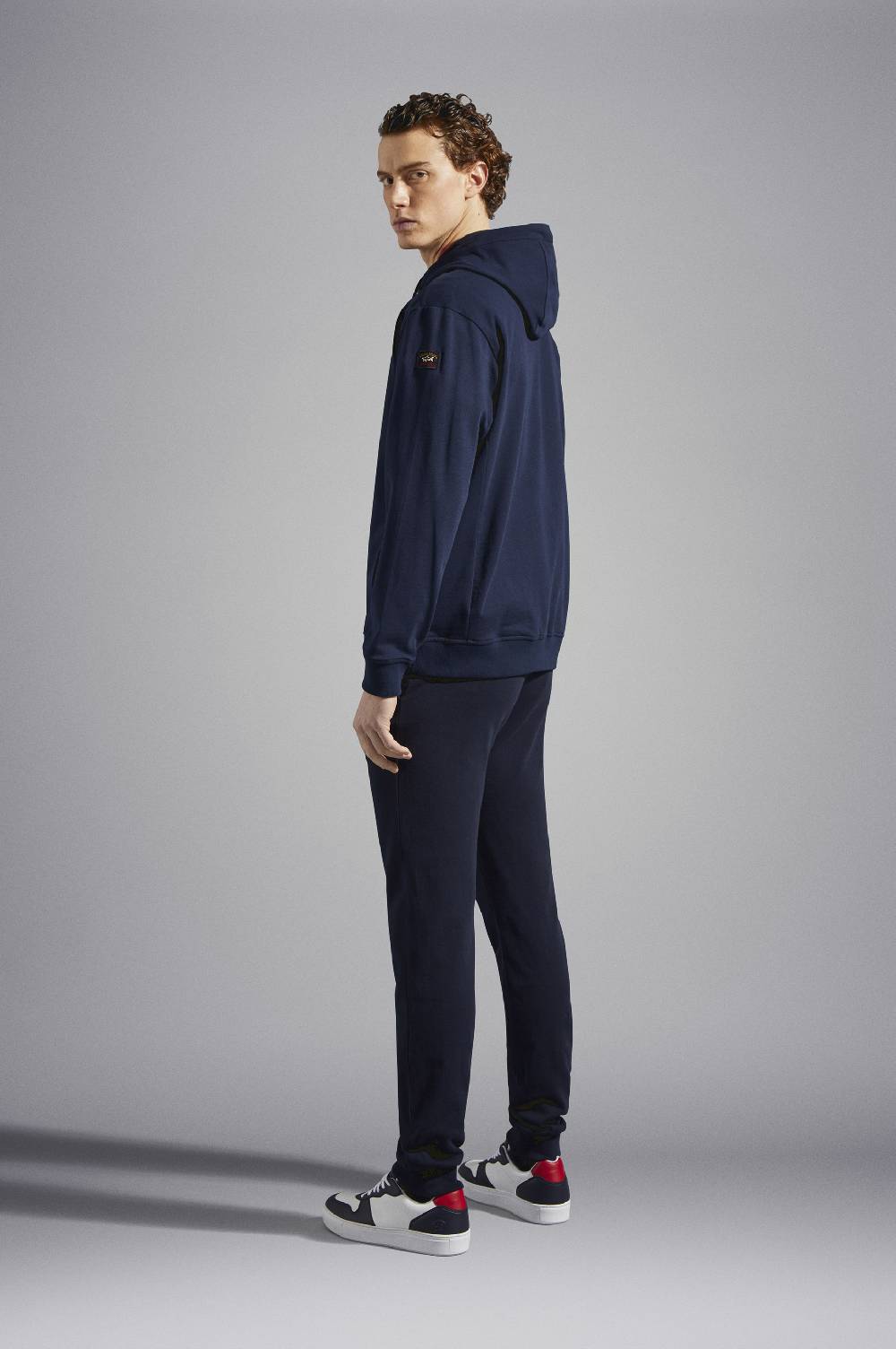 Paul & Shark Felpa Con Zip In Cotone Con Badge Iconico Paul & Shark