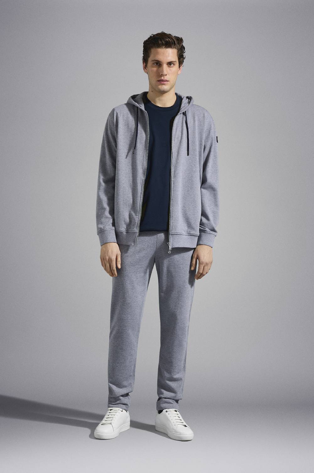 Paul & Shark Felpa Con Zip In Cotone Con Badge Iconico Paul & Shark