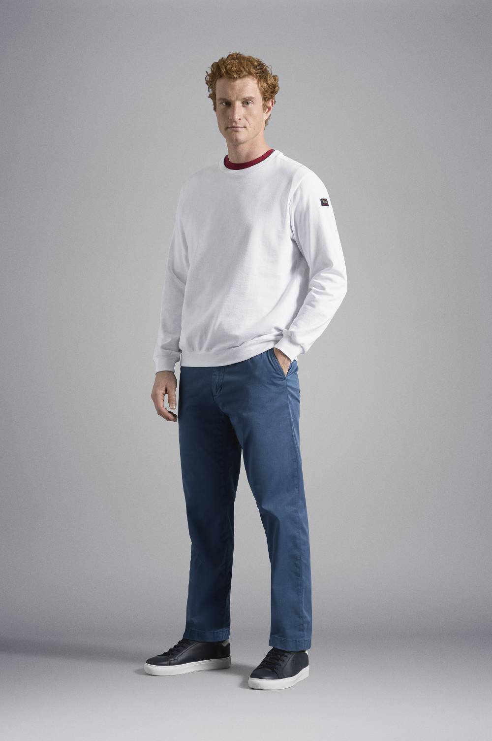 Paul & Shark Felpa In Cotone Con Badge Iconico Paul & Shark