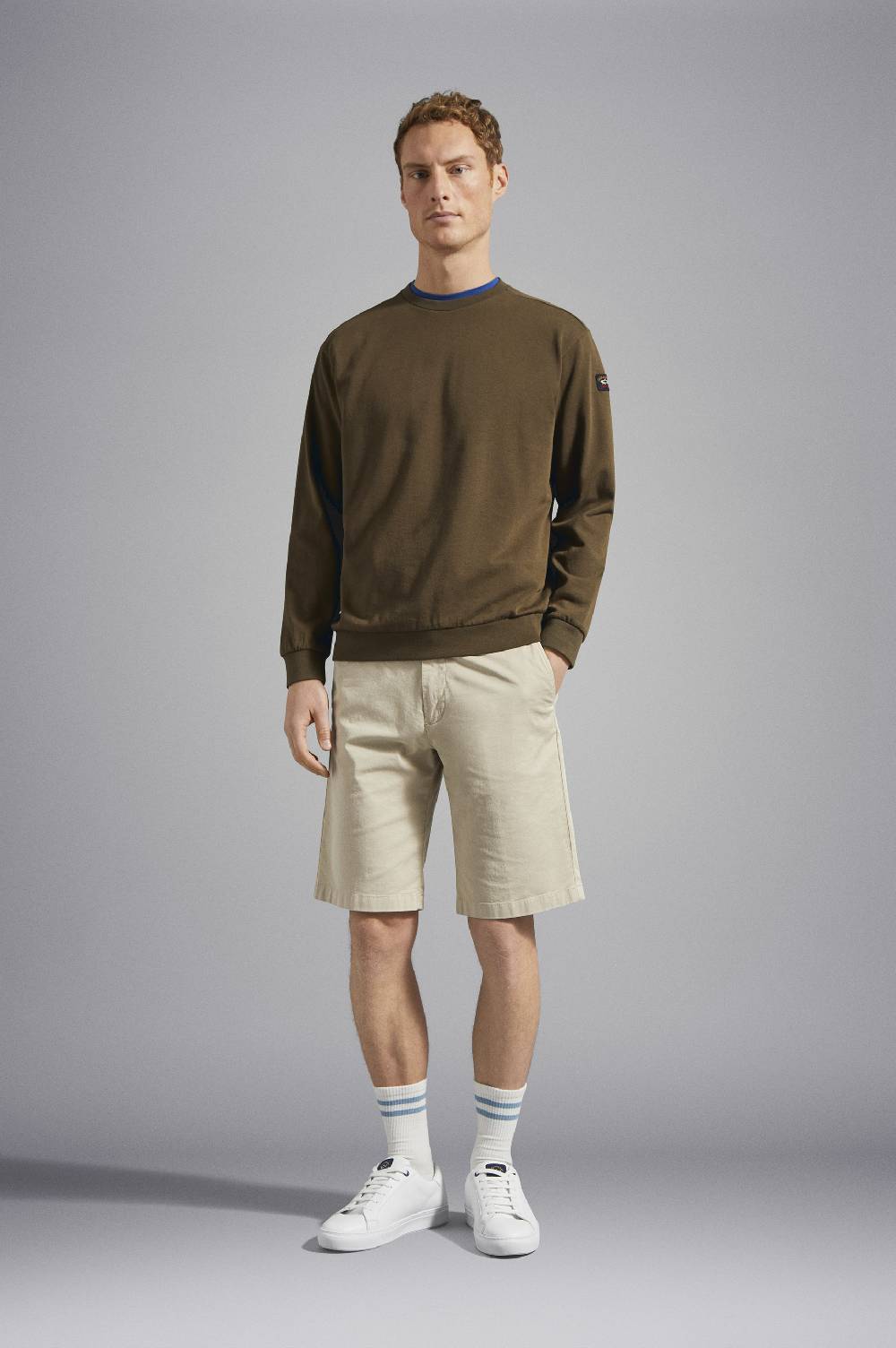 Paul & Shark Felpa In Cotone Con Badge Iconico Paul & Shark