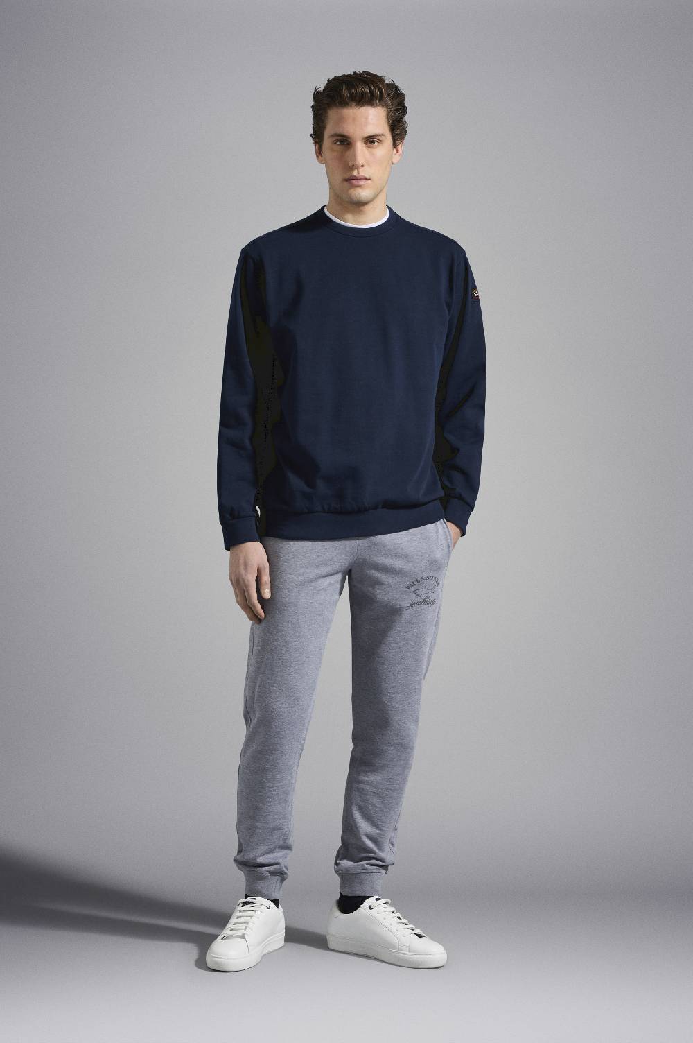 Paul & Shark Felpa In Cotone Con Badge Iconico Paul & Shark