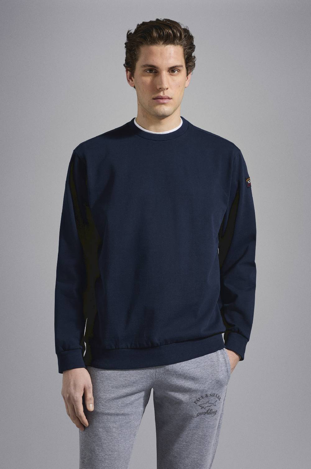 Paul & Shark Felpa in cotone con badge iconico Paul & Shark